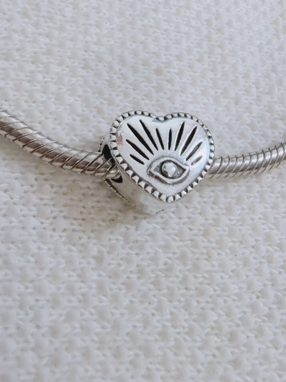 Seeing Eye & Heart Charm Silver Charm For Pandora Bracelet